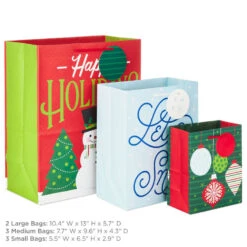 Hallmark Let It Snow 8-Pack Holiday Gift Bags, Assorted Sizes And Designs 8 Hallmark Let It Snow 8-Pack Holiday Gift Bags, Assorted Sizes And Designs -Featured Home Stores 8 Pack Assorted Holiday Gift Bags XGB1403 03