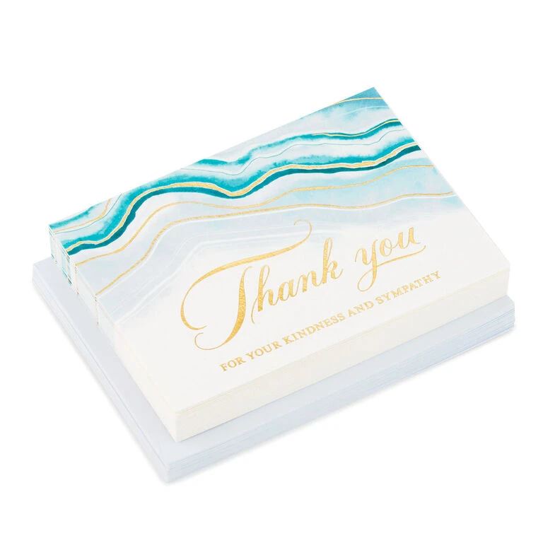 Hallmark Abstract Waves Boxed Blank Sympathy Thank-You Notes, Pack Of 20 1 Hallmark Abstract Waves Boxed Blank Sympathy Thank-You Notes, Pack Of 20