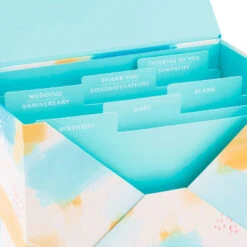 Hallmark Assorted All-Occasion Greeting Cards In Pastel Watercolor Organizer, Box Of 24 -Featured Home Stores Assorted Fun AllOccasion Cards in Storage Box 5EBN1002 05