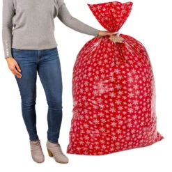 Hallmark Snowmen On Blue And Snowflakes On Red 2-Pack Giant Plastic Christmas Gift Bags -Featured Home Stores Assorted Giant Plastic Christmas Gift Bags 5XGB1452 07