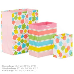 Hallmark Assorted Pastel Designs 8-Pack Small, Medium And Large Gift Bags -Featured Home Stores Assorted Small Large Pastel Designs Gift Bags 5EGB6640 03
