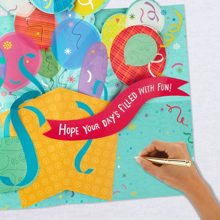 Hallmark 16" Fun Balloons Pop-Up Jumbo Birthday Card 7 Hallmark 16" Fun Balloons Pop-Up Jumbo Birthday Card - Image 7