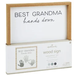 Hallmark Best Grandma Hands Down Wood Sign Handprint Kit -Featured Home Stores Best Grandma Wood Sign Handprint Kit With Paints 1BBY4848 03