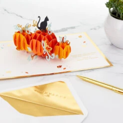 Hallmark Fun And Frightful 3D Pop-Up Halloween Card -Featured Home Stores Black Cat on Pumpkins 3D PopUp Halloween Card 1299IEH1003 08