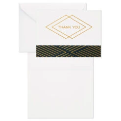 Hallmark Black And Gold Bulk Blank Thank-You Notes, Pack Of 50 -Featured Home Stores Black and Gold Bulk Blank ThankYou Notes Assortment 1399WTU3882 04