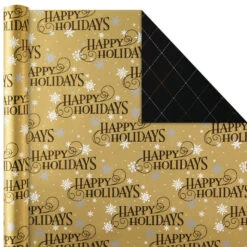 Hallmark Black And Gold 4-Pack Reversible Holiday Wrapping Paper Assortment, 150 Sq. Ft. 9 Hallmark Black And Gold 4-Pack Reversible Holiday Wrapping Paper Assortment, 150 Sq. Ft. -Featured Home Stores Black and Gold Reversible Wrapping Paper Assortment 5JXW1737 03