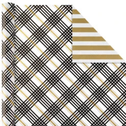 Hallmark Black And Gold 4-Pack Reversible Holiday Wrapping Paper Assortment, 150 Sq. Ft. 10 Hallmark Black And Gold 4-Pack Reversible Holiday Wrapping Paper Assortment, 150 Sq. Ft. -Featured Home Stores Black and Gold Reversible Wrapping Paper Assortment 5JXW1737 04