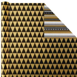 Hallmark Black And Gold 4-Pack Reversible Holiday Wrapping Paper Assortment, 150 Sq. Ft. 11 Hallmark Black And Gold 4-Pack Reversible Holiday Wrapping Paper Assortment, 150 Sq. Ft. -Featured Home Stores Black and Gold Reversible Wrapping Paper Assortment 5JXW1737 05