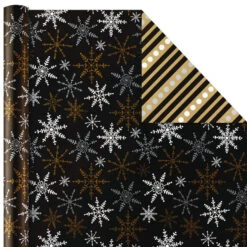 Hallmark Black And Gold 4-Pack Reversible Holiday Wrapping Paper Assortment, 150 Sq. Ft. 12 Hallmark Black And Gold 4-Pack Reversible Holiday Wrapping Paper Assortment, 150 Sq. Ft. -Featured Home Stores Black and Gold Reversible Wrapping Paper Assortment 5JXW1737 06