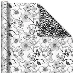 Hallmark Black And White Prints 3-Pack Reversible Wrapping Paper, 75 Sq. Ft. Total 11 Hallmark Black And White Prints 3-Pack Reversible Wrapping Paper, 75 Sq. Ft. Total -Featured Home Stores Black and White Prints 3Pack Reversible Gift Wrap 5EWR6401 05