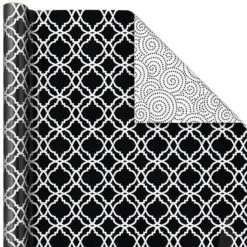Hallmark Black And White Prints 3-Pack Reversible Wrapping Paper, 75 Sq. Ft. Total 12 Hallmark Black And White Prints 3-Pack Reversible Wrapping Paper, 75 Sq. Ft. Total -Featured Home Stores Black and White Prints 3Pack Reversible Gift Wrap 5EWR6401 06