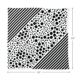 Hallmark 26" Black-and-White Fabric Gift Wrap With Elastic Band -Featured Home Stores BlackandWhite Square Flat Wrapping Cloth 1299EJR6377 04