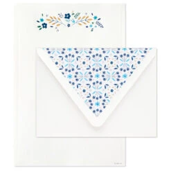 Hallmark Blue Floral Stationery Set, Box Of 20 -Featured Home Stores Blue Floral Stationery Set 1499STN1140 03