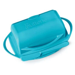 Aqua Butterie Flip-Top Butter Dish -Featured Home Stores Blue Plastic FlipTop Butter Dish With Knife BTRAQU1009 03