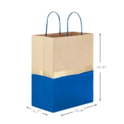 Hallmark 13" Blue And Kraft Paper 6-Pack Gift Bag -Featured Home Stores Blue and Kraft Paper 6Pack Large Gift Bags 5EGB6399 03
