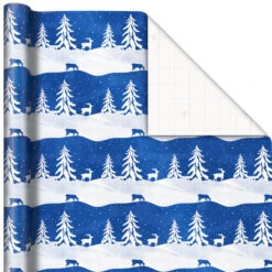 Hallmark Blue And White 3-Pack Holiday Wrapping Paper Assortment, 120 Sq. Ft. -Featured Home Stores Blue and White Holiday Wrapping Paper Assortment 5JXW1256 03