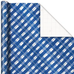 Hallmark Blue And White 3-Pack Holiday Wrapping Paper Assortment, 120 Sq. Ft. -Featured Home Stores Blue and White Holiday Wrapping Paper Assortment 5JXW1256 04