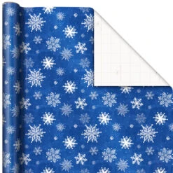 Hallmark Blue And White 3-Pack Holiday Wrapping Paper Assortment, 120 Sq. Ft. -Featured Home Stores Blue and White Holiday Wrapping Paper Assortment 5JXW1256 05