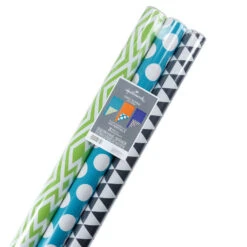 Hallmark Bold Patterns And Solids 3-Pack Reversible Wrapping Paper -Featured Home Stores Bold Patterns and Solids 3Pack Reversible Wrapping Paper 5EWR6429 07