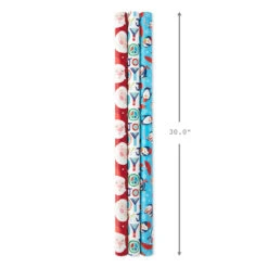 Hallmark Bright Joy 3-Pack Kids Reversible Christmas Wrapping Paper Assortment, 120 Sq. Ft. -Featured Home Stores Bright Assorted Kids Reversible Christmas Gift Wrap 5JXW1030 03
