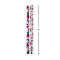 Hallmark Bright Florals 3-Pack Reversible Wrapping Paper, 120 Sq. Ft. Total -Featured Home Stores Bright Flowers 3Pack Reversible Wrapping Paper 5EWR2433 03