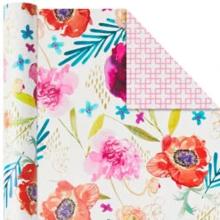 Hallmark Bright Florals 3-Pack Reversible Wrapping Paper, 120 Sq. Ft. Total -Featured Home Stores Bright Flowers 3Pack Reversible Wrapping Paper 5EWR2433 05