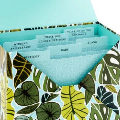 Hallmark Premium Assorted Handmade All-Occasion Cards In Leaf Print Organizer, Box Of 24 -Featured Home Stores Bulk Handmade AllOccasion Cards in Storage Box 5EDX1107 09