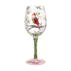 Enesco Lolita Cardinal Beauty Handpainted Wine Glass, 15 Oz. 6 Enesco Lolita Cardinal Beauty Handpainted Wine Glass, 15 Oz. -Featured Home Stores Cardinal and Cherry Blossoms Handpainted Wine Glass 6009225 03