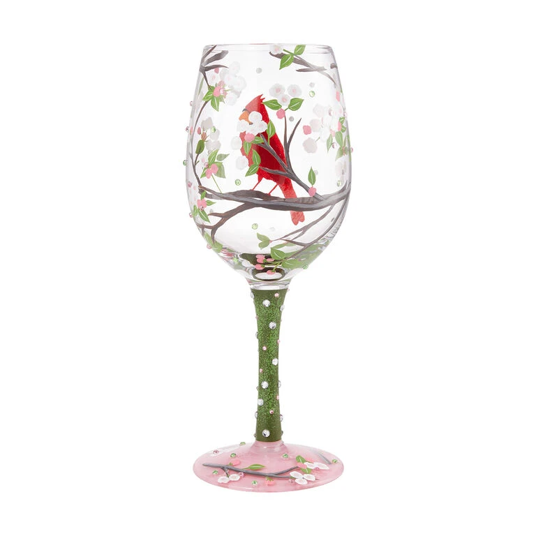 Enesco Lolita Cardinal Beauty Handpainted Wine Glass, 15 Oz. 3 Enesco Lolita Cardinal Beauty Handpainted Wine Glass, 15 Oz. - Image 3