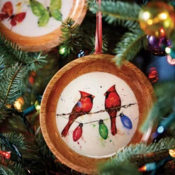 Cardinals On Light String Wood Ornament 5 Cardinals On Light String Wood Ornament -Featured Home Stores Cardinals on Light String Wooden Ornament 2020230122 03