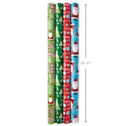 Hallmark Christmas Cheer 4-Pack Reversible Wrapping Paper Assortment, 150 Sq. Ft. -Featured Home Stores Christmas Cheer Assortment Reversible Wrapping Paper 5JXW1736 03