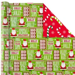 Hallmark Christmas Cheer 4-Pack Reversible Wrapping Paper Assortment, 150 Sq. Ft. -Featured Home Stores Christmas Cheer Assortment Reversible Wrapping Paper 5JXW1736 04