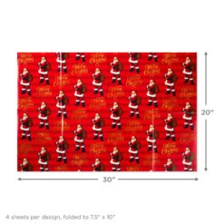 Hallmark Christmas Prints Assorted Flat Wrapping Paper With Gift Tags, 12 Sheets -Featured Home Stores Christmas Prints Assorted Flat Wrapping Paper Tags 5XW2080 04