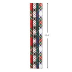 Hallmark Classic Plaids 4-Pack Wrapping Paper Assortment, 120 Sq. Ft. 15 Hallmark Classic Plaids 4-Pack Wrapping Paper Assortment, 120 Sq. Ft. -Featured Home Stores Classic Plaids Christmas Wrapping Paper Assortment 5JXW1040 08