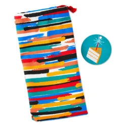 Hallmark 28" Colorful Stripes Fabric Gift Bag With Tag -Featured Home Stores Colorful Stripes Fabric Gift Bag With Tag 1499EGB7348 04