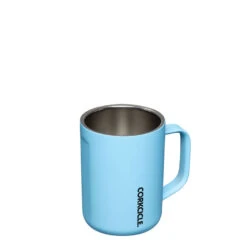 Corkcicle Santorini Blue Stainless Steel Coffee Mug, 16 Oz. -Featured Home Stores Corkcicle Aqua Blue Stainless Steel Mug With Lid 2516SAN 03