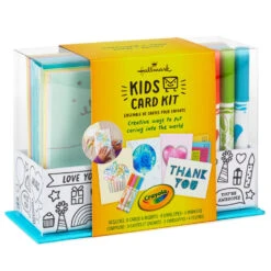 Hallmark Crayola® Kids Card Kit With Markers In Caddy, Pack Of 8 -Featured Home Stores Crayola Kids Card Making Kit Caddy With Markers 1SOM3883 08