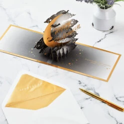 Hallmark Crescent Moon 3-D Pop-Up Halloween Card -Featured Home Stores Crescent Moon and Bats 3D PopUp Halloween Card 1299IEH3001 08