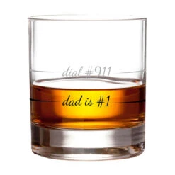 Dad Is #1 Dial #911 Rocks Glass, 10 Oz. -Featured Home Stores Dad Is 1 Dial 911 Rocks Glass PRC6012 03