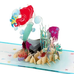 Hallmark Disney The Little Mermaid Wishing You Happiness 3D Pop-Up Card -Featured Home Stores Disney The Little Mermaid Ariel 3D PopUp Card for Her 1499LAD2902 04
