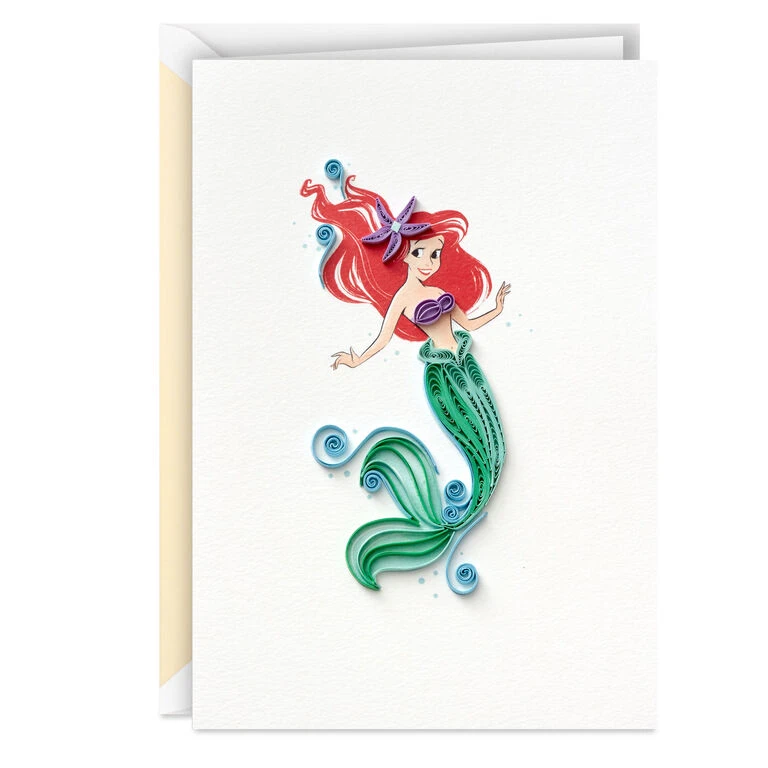 Hallmark Disney The Little Mermaid Ariel Happy Wish Quilled Paper Handmade Card 1 Hallmark Disney The Little Mermaid Ariel Happy Wish Quilled Paper Handmade Card