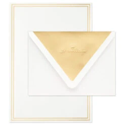 Hallmark Double Gold Border Stationery Set, Box Of 20 -Featured Home Stores Double Gold Border Stationery Set 1499STN1135 03