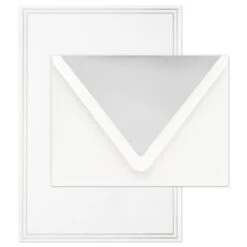 Hallmark Double Silver Border Stationery Set, Box Of 20 -Featured Home Stores Double Silver Border Stationery Set 1499STN1134 03
