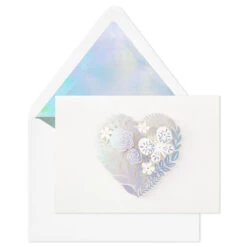 Hallmark Floral Laser Foil Heart Blank Note Cards, Box Of 8 -Featured Home Stores Floral Laser Foil Heart Blank Note Cards 1499THK2105 04