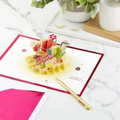 Hallmark Here's To You Cocktail Toast 3D Pop-Up Card -Featured Home Stores Fruit Cocktail Drinks Celebration 3D PopUp Card for Her 1299LAD2897 08