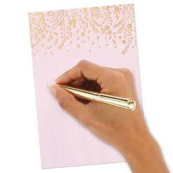 Hallmark Gold Floral On Pink Stationery Set, Box Of 20 -Featured Home Stores Gold Floral on Pink Stationery Set 1499STN1139 04