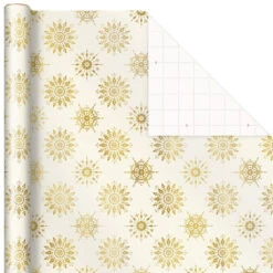 Hallmark Gold And White 6-Pack Holiday Wrapping Paper Assortment, 180 Sq. Ft. -Featured Home Stores Gold and White Christmas Wrapping Paper Assortment 5JXW1086 05