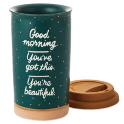 Hallmark Good Morning Ceramic Travel Mug, 12 Oz. -Featured Home Stores Good Morning Ceramic Travel Mug 1SNN1079 03
