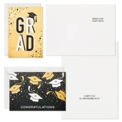 Hallmark Confetti Celebration Assorted Graduation Cards, Pack Of 36 -Featured Home Stores Grad Caps Confetti Graduation Cards Assortment 5GEY1003 03