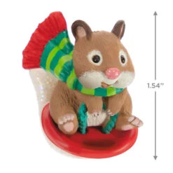 Hallmark Cute As A Button Special Edition Ornament -Featured Home Stores Hamster on Button Sled Keepsake Ornament 1599QXE3317 03
